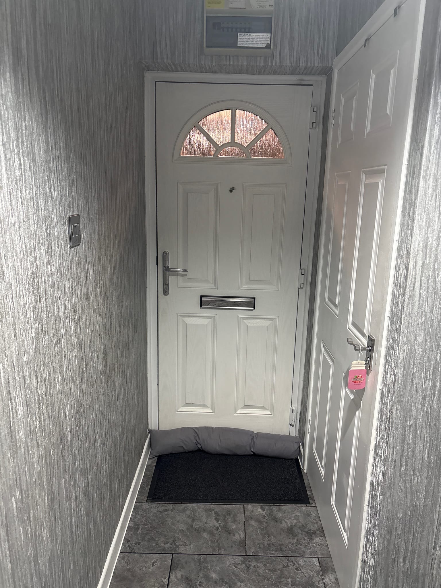 Anthracite grey front door after UPVC spraying